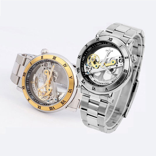 Men Automatic Mechanical Stainless Steel Wrist Watch