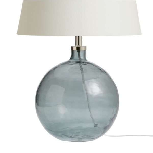 Andrea Slate Blue Blown Glass Textured Sphere Table Lamp Base