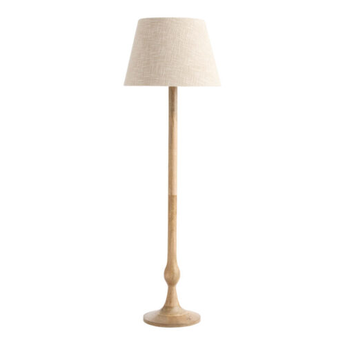 Aspen Natural Wood Turned Tulip Floor Lamp