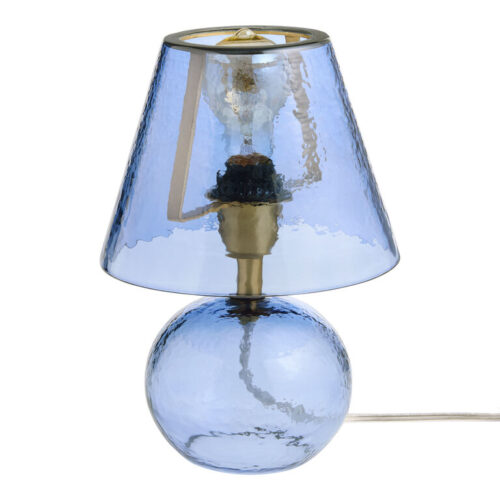 Becca Mini Glass and Brass Metal Textured Table Lamp