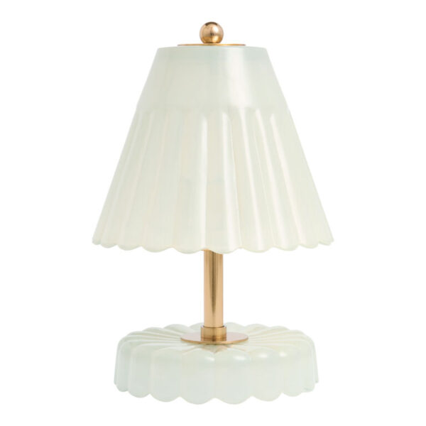 Daisy White Blown Glass Scalloped Empire Shade Accent Lamp