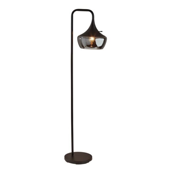 Eliza Black Metal And Smoked Glass Floor Lamp