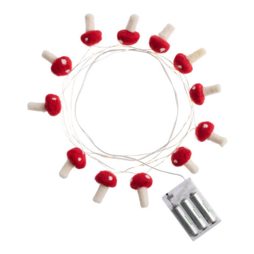 Felt Mushroom Micro LED Battery Operated String Lights