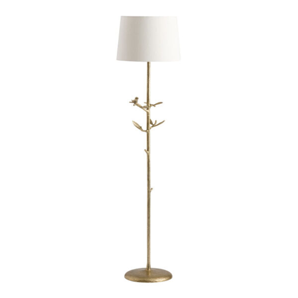Gold Metal Birds on Branches Floor Lamp