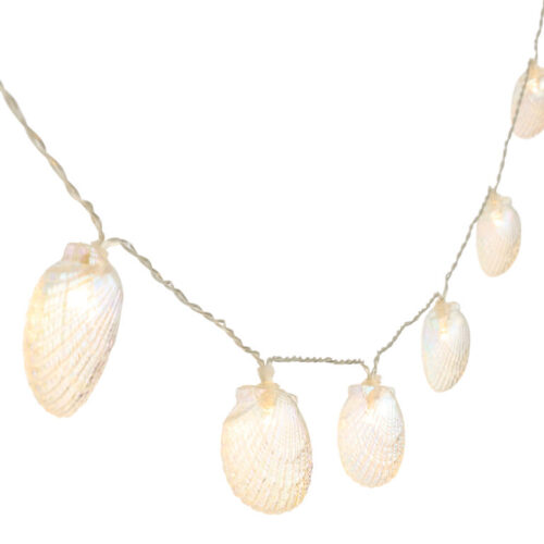 Iridescent Seashell LED Battery Operated String Lights