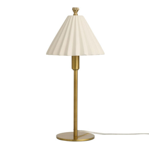 Ivy Antique Brass and Ivory Ceramic Empire Shade Table Lamp