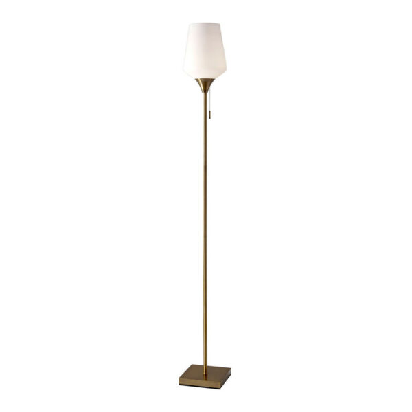Jefferson Antique Brass and Opal Glass Floor Lamp Jefferson Antique Brass and Opal Glass Floor Lamp