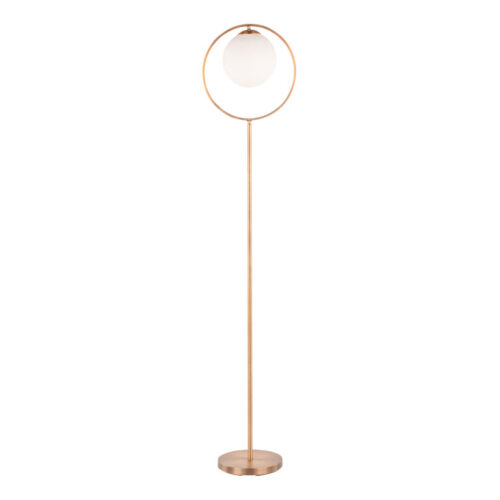 Kane Gold Circle And White Sphere Floor Lamp