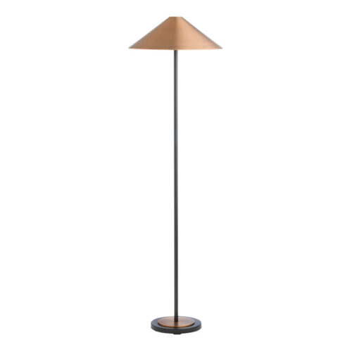 Kendall Black and Bronze Metal Empire Shade Floor Lamp