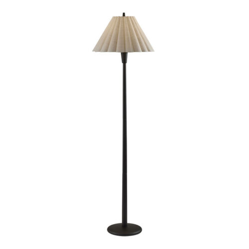 Matilda Wood and Scallop Pleated Empire Shade Floor Lamp