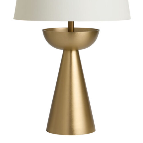 Mina Brushed Brass Tapered Cone Abstract Table Lamp Base