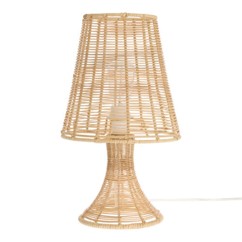 Natural Rattan Tapered Open Weave Table Lamp