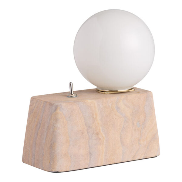 Natural Sandstone and Frosted Glass Globe Accent Lamp Natural Sandstone and Frosted Glass Globe Accent Lamp