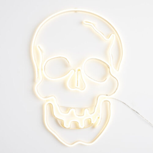 Neon White Skull LED Electric Sign Wall Decor