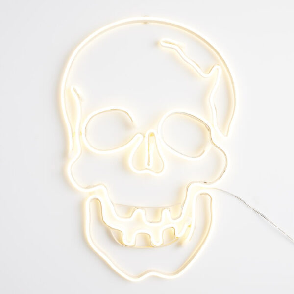 Neon White Skull LED Electric Sign Wall Decor