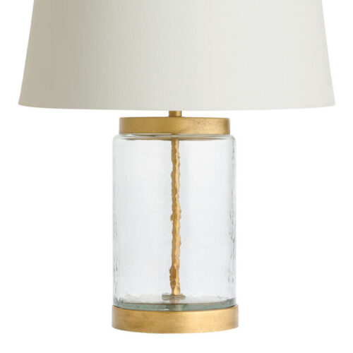 Noely Textured Glass and Antique Gold Metal Table Lamp Base