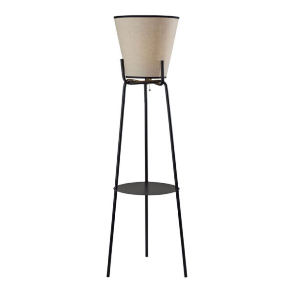 Picton Black Metal Tripod Floor Lamp with Shelf Picton Black Metal Tripod Floor Lamp with Shelf