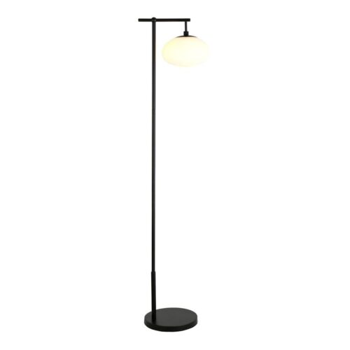 Rossi Metal And Milk Glass Floor Lamp
