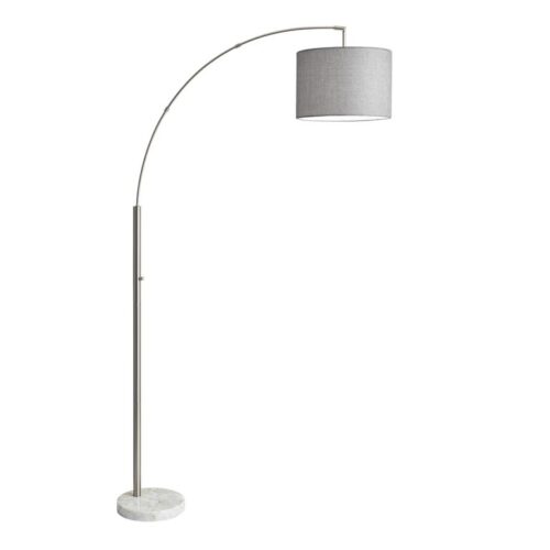 Sidney Steel Arc And Marble Adjustable Floor Lamp