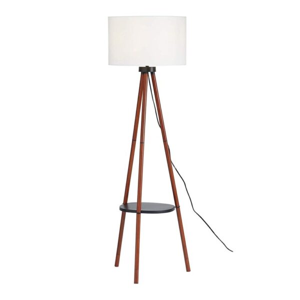 Walnut Tripod Floor Lamp With Shelf Walnut Tripod Floor Lamp With Shelf