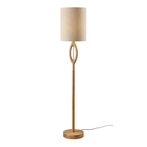 Wesley Contoured Rubber Wood Floor Lamp