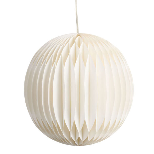 White Pleated Paper Globe Collapsible Hanging Lantern White Pleated Paper Globe Collapsible Hanging Lantern