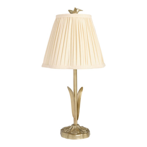 Wren Gold Metal Hummingbird Pleated Scallop Shade Table Lamp