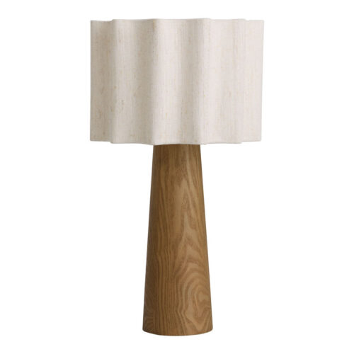 Yarra Faux Wood and Fluted Linen Tapered Table Lamp
