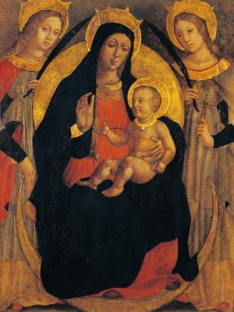 Madonna and Child Between St Apollonia and St Lucy - Giclee Print, 12x16