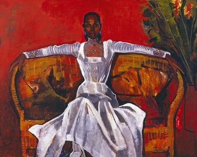 Sheila on a Rattan Settee, 1982 - Giclee Print, 20x16