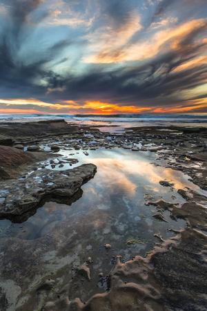 Sunset from the Tide Pools in La Jolla, Ca - Photographic Print, 8x12