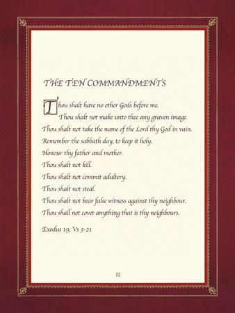 The Ten Commandments - Giclee Print, 18x24