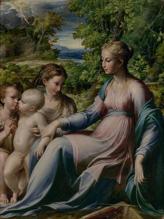 Virgin and Child with St. John the Baptist and Mary Magdalene, 1535-40 - Giclee Print, 12x16