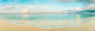 Waves on the Beach, Seven Mile Beach, Grand Cayman, Cayman Islands - Photographic Print, 24x8